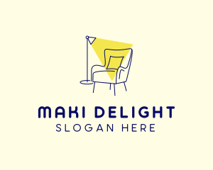 Lamp Chair Furniture Lighting logo design