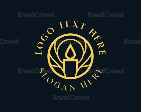 Circle Candle Flame Logo