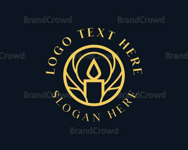 Circle Candle Flame Logo