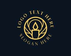 Candle - Circle Candle Flame logo design