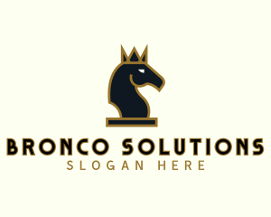 Bronco - Royal Horse Chess logo design