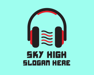 Music Player - Red DJ Headphones logo design