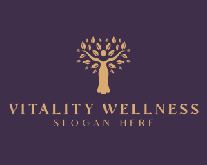 Organic Wellness Woman Tree logo design