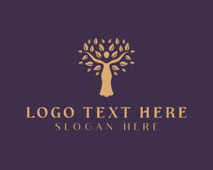 Organic Wellness Woman Tree Logo