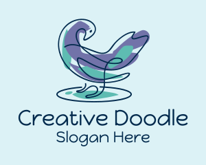 Doodle - Pigeon Bird Doodle logo design