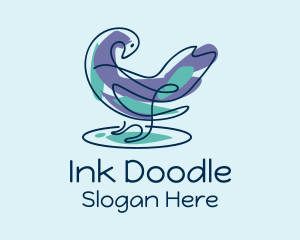 Pigeon Bird Doodle  logo design