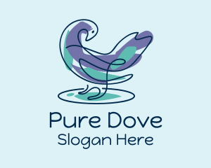 Pigeon Bird Doodle  logo design