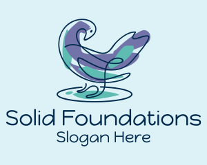 Painting - Pigeon Bird Doodle logo design