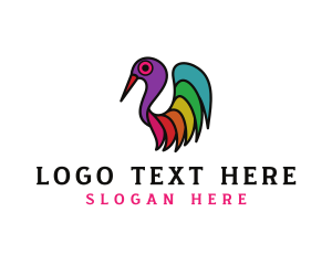 Bird - Colorful Bird Animal logo design