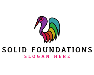 Swan - Colorful Bird Animal logo design