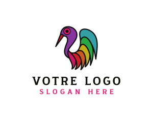Wing - Colorful Bird Animal logo design