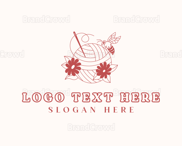 Floral Yarn Sewing Bee Logo