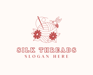 Floral Yarn Sewing Bee logo design