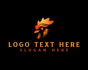 Spicy - Flaming Chicken Rooster logo design