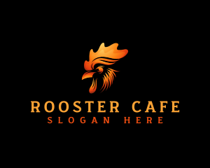 Rooster - Flaming Chicken Rooster logo design