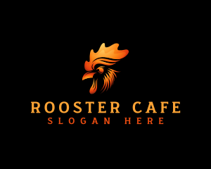 Flaming Chicken Rooster logo design