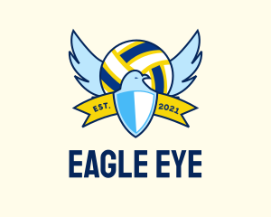 Volleyball League Eagle  logo design