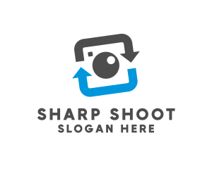 Shoot - Camera Lens Arrow logo design