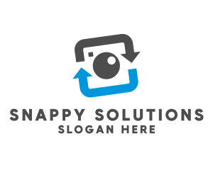 Snappy - Camera Lens Arrow logo design