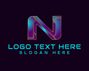 Futuristic - Cyber Software Letter N logo design