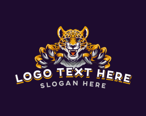 Feline - Leopard Claw Gaming logo design