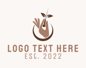 Hand - Acupuncture Organic Therapy logo design