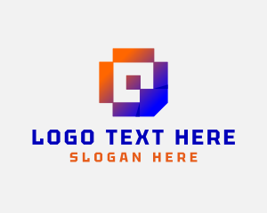 Letter Q - Pixel Tech Game Developer logo design