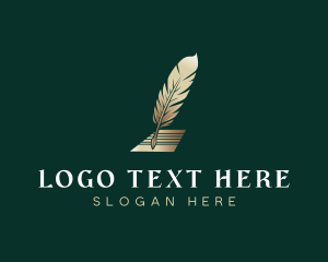 Feather - Quill Feather Note logo design