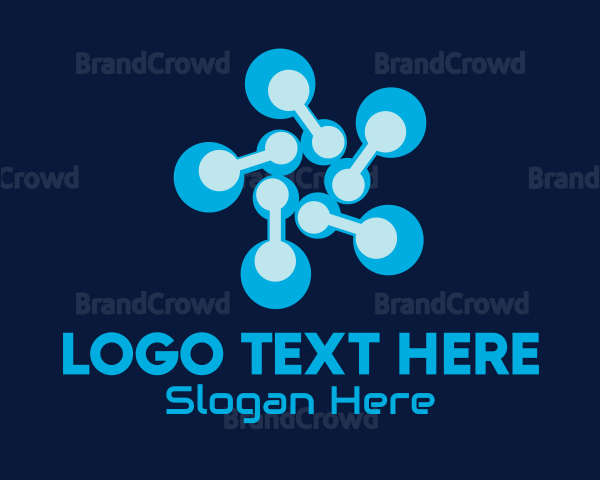 Blue Digital Flower Logo