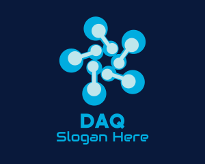 Telecommunication - Blue Digital Flower logo design