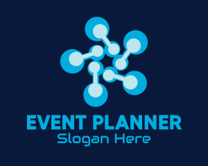 Networking - Blue Digital Flower logo design