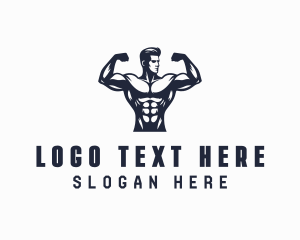 Muscular - Gym Crossfit Fitness logo design