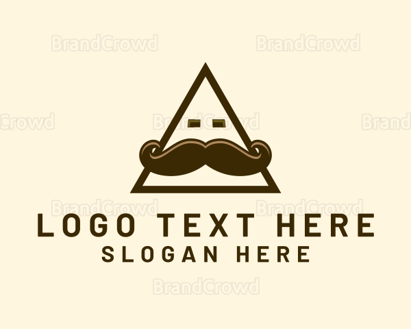 Robot Mustache Face Logo