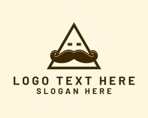 Beard - Robot Mustache Face logo design