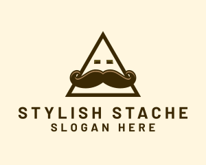 Robot Mustache Face logo design