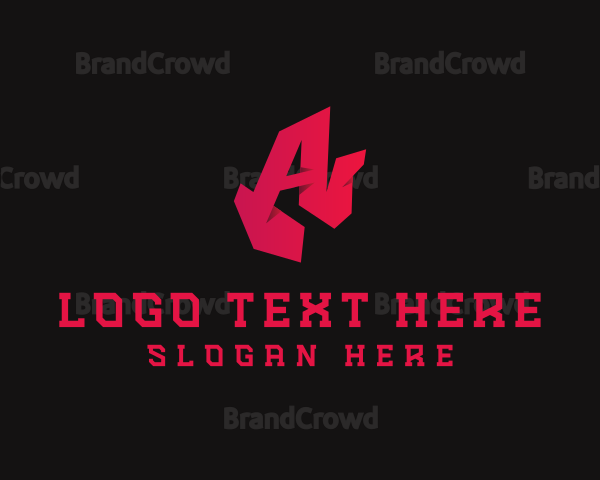 3D Red Graffiti Letter A Logo