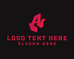 Hood - 3D Red Graffiti Letter A logo design