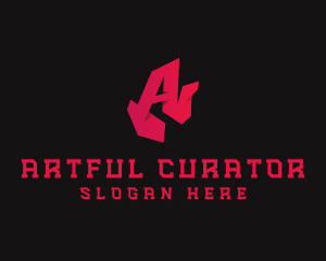 3D Red Graffiti Letter A logo design