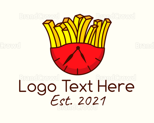 French Fries Clock Logo