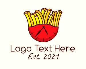 French Fries - French Fries Clock logo design