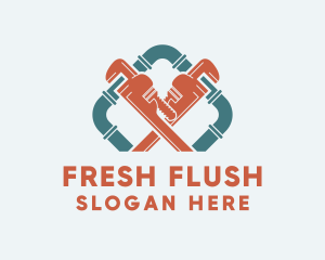 Toilet - Industrial Plumbing Pipe Wrench logo design