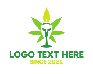 Knight - Cannabis Spartan King logo design