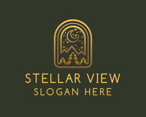 Night Stars Mountain logo design