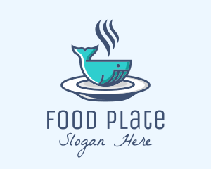 Plate - Whale Cafe Food Bowl logo design