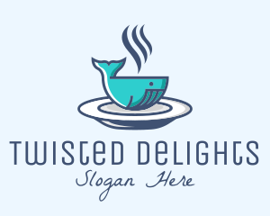 Whale Cafe Food Bowl logo design