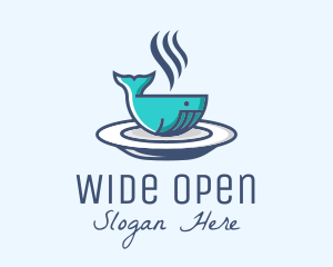 Whale Cafe Food Bowl logo design