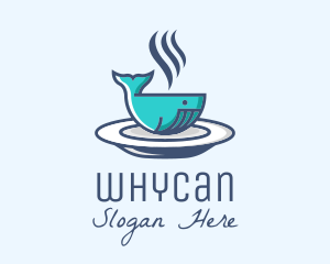 Whale Cafe Food Bowl logo design