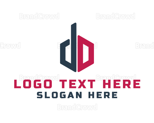 Geometric Letter DD Tech Logo
