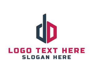 Letter DD - Geometric Letter DD Tech logo design