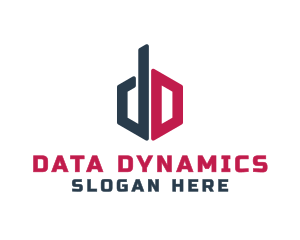 Geometric Letter DD Tech logo design